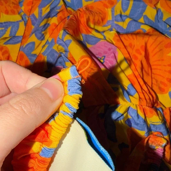 FARM Rio X Anthropologie short sleeve v neck ruched midi dress - Picture 12 of 14